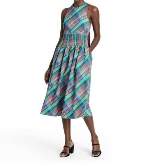 target blue plaid dress MARIA mini wrap dress main image 0